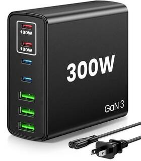 300w Knild 797417409778 Usb C Fast Charger Block 7 Port Charging Station Hub Brick - Dual P