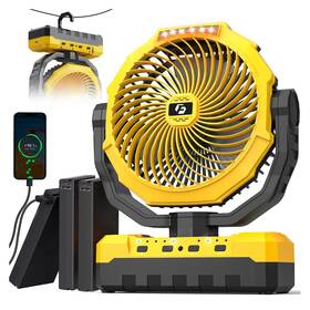 Korbot 753775526038 36000mah Portable Camping Fan - 150hrs Rechargeable With Detachable Batte