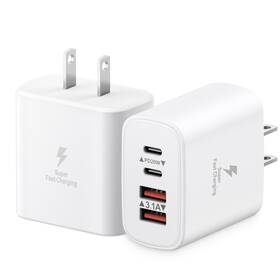 Kouemgi 973106302382 Usb C Charger Block 2-pack 40w 4-port Type Fast Charging For Iphone