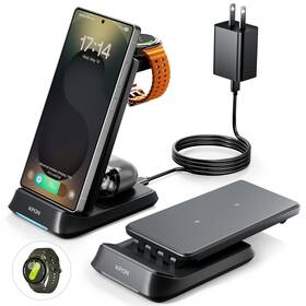 Wf31-b2 Kpon Wireless Charging Station For Samsung Apple Thick Cases Of 10mm/otterbox