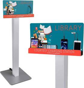 Kwikboost 810965032202 8 Device Courtesy Charging Station - Black Graphic Freestanding Library Gr