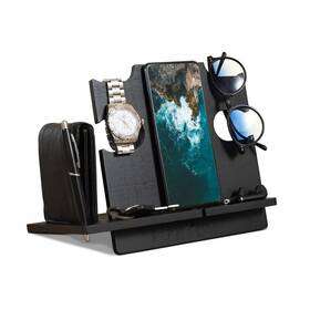 Lac Everything Everywhere 056234980030 Wood Phone Docking Station - Nightstand Organizer For Men Cell Wat