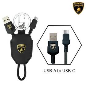 Lamborghini 955250278591 Premium Cable Keychain-aventador D10 Usb A To C