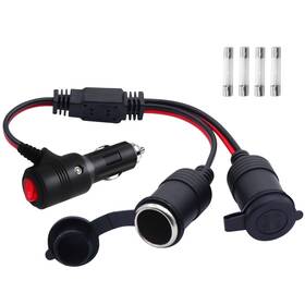 Lanminglel Aml128 Dual Cigarette Lighter Plug Splitter With Switch 12v/24v 1 To 2 Car Cigarette