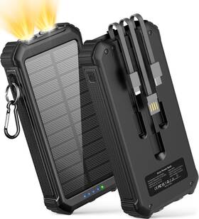 Latimeria 717661914491 45800mah Solar Charger Power Bank Portable Phone Black