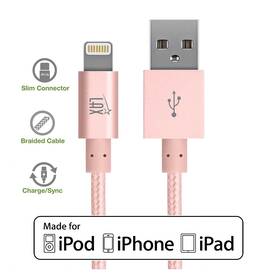 Lght4ft-ros Lax Gadgets Apple Mfi Certified 4 Feet Strong Braided Lightning Usb Data