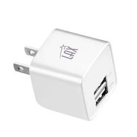 Wll2pwht Lax Gadgets Dual Usb Port Wall Charger 2.4a For Smartphones White