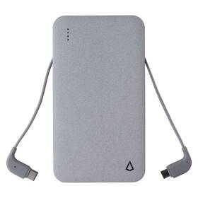 Lbt 883672021517 Power Charge 5000mah With Built-in Micro Usb And Usb-c Cables - Gray