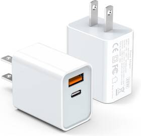 Hnt-pd2002 Lcgens Usb C Wall Charger Block 20w 2-pack Dual Port Pd Power Delivery White