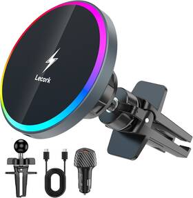 Cw201 Lecork For Magsafe Car Mount Charger With Cigarette Lighter Elegant Black