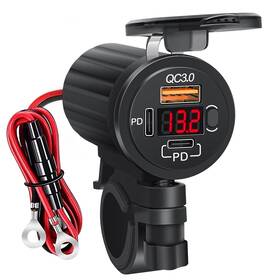 Le24-mppq-r Lehkg Motorcycle Usb Charger Socket 3 Port C Outlet 78w Dual Pd And Qc
