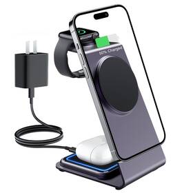 Lky-wcs-ap03 Lekoye 3in1 Magsafe Wireless Charging Kit Aluminum 20w For Iphone Watch Airpods