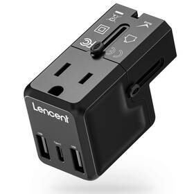 Lencent 974827490365 International Travel Power Adapter Mini All-in-one Charger 2.4a Usb