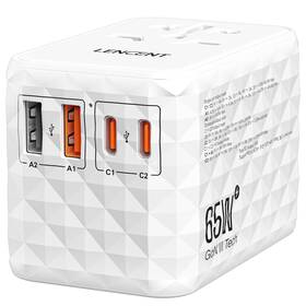 Pa055w-qd65w Lencent 65w Universal Travel Adapter Gan International Fast Charger 2 Usb-a