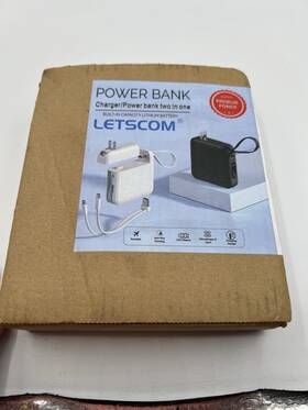 22.5w Letscom Pb450 Portable Power Bank With Lcd Display Ac Plug 100000mah Blue