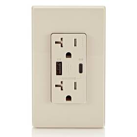 T5834-t Leviton 078477001165 60w 20v 2.5a 5v 2a Usb Dual Type A/type-c Power Delivery In-wall C
