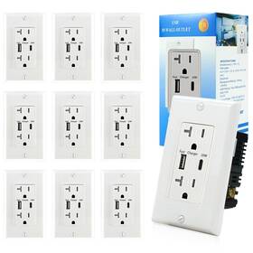 Lgl 798336588339 10 Pack Usb C Charger Wall Outlet 20w Fast Charging A And Port