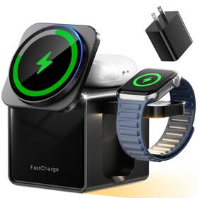 Likzest 721545480910 3 In 1 Charging Station For Apple 15w Fast Magnetic Wireless Charger
