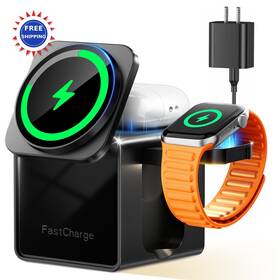 Likzest 803173329158 Magnetic Wireless Charger Station For Iphone 17 15w Fast Charging Apple Night