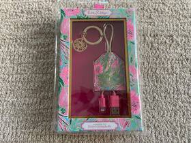 Lilly Pulitzer 825466143838 Nib Charging Tag Key Ring Iphone/ipad Coming In Hot