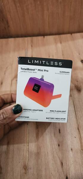 Limitless 810173090087 Totalboost Mini Pro Ii 5000mah Portable Power Bank With Adapters New