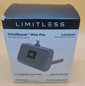 Lim-tbstm5-028 Limitless Brand New Totalboost Mini Pro 5 000 Mah Portable Power Bank Graphite