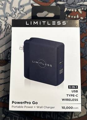 Lim-wc10pb-005 Limitless Powerpro Go Portable Power 3-in-1 Usb Type-c Wireless Bank Rose