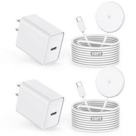 Pd-ca-15t-us Linboll 2-pack 10ft Magnetic Wireless Charger 15w W 2x20w Usb-c Block For Iphone