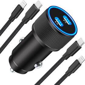 Dhf78 Linocell Mfi Certified Iphone Car Charger Fast Charging 60w Dual Usb C Power Cig