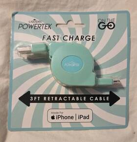 802557 Liquipel Apple Certified Retractable Fast Chg Cable For Iphone / Ipad This Usb-a