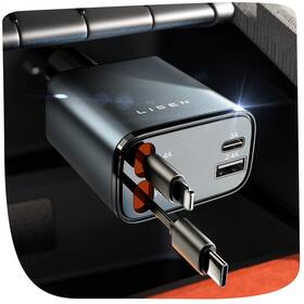 Lisen 797422960073 Retractable Car Charger 69w Usb C Accessories Adapter For Iphone 1
