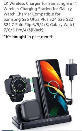 Lk 712871399922 Wireless Charging Station For Samsung 3 In 1 Charger