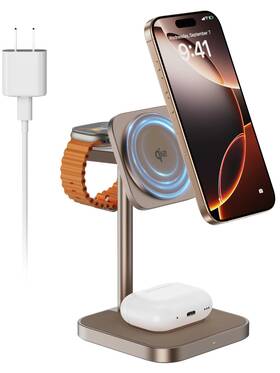 Ul-qi2-3n1-sg Lululook Qi2 15w 3-in-1 Magsafe Charging Station