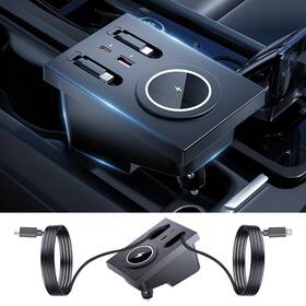 Lunqin-005 Lunqin 717839782686 Car Usb Hub Docking Station For Volvo Xc60 Xc90 S90 V90 S60 V60 Type-c Black