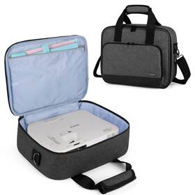 Calx11601 Luxja Projector Case With Storage Pockets Fits Most Major Projectors Medium Size