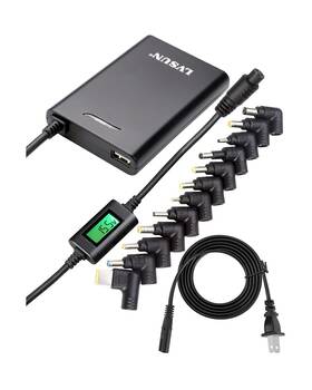 Ls-pab45as Lvsun Universal Laptop Charger With Lcd Display 45w Ultra Slim Ac Adapter... Fast Ship