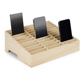 36-grid Lzttyee 425-sjh Wooden Cell Phones Storage Box Desktop Mobile Phone Holder Organizer