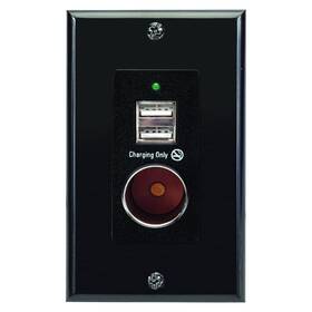 Wcp-12v-b Magnadyne Wc-12v-b Wall Mount Black Usb Charger With 2 Ports And 12v Power Outlet