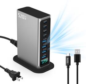 Gan5.0 Mamuho 640486710446 520w Fast Charging Station 8-port Usb Silver