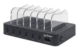 Manhattan 766623102254 50 W 6 Port Charging Station With Wide Clear Bays To Fast Charge Smart