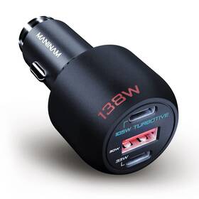 138w Maninam 760655690352 Metal 3-port Fast Car Charger With Pps For Laptop Power Runs Cool
