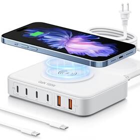 100w-with Marnana 616833001994 6-in-1 Desktop Charger - 100w Usb Wireless White