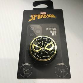 Marvel 198926000454 Spider-man Universal Phone Grip Spinpop Gold Metal Insignia New
