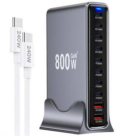 800w Meiokaidoen 602838230521 10-port Multi Charging Station And Universal Travel Adapter Gan Iii Desk