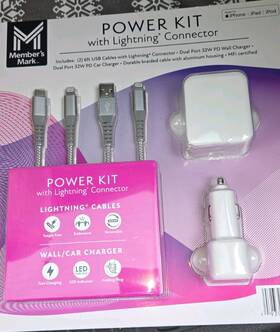 Members Mark 193968419820 Dual Port Fast Charging Kit Light For Iphone Ipad