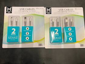 Members Mark 193968419837 Lot Of 2 Usb/usbc Cables For Iphone Ipad See Picture
