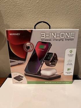 Mi-qis09-101m Merkury 3-in-one Foldable Wireless Charging Station Iphone Ipods Watch Nib