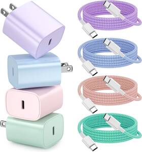 Meromore 422843481899 20w Fast Charging Usb C Wall Charger Set With Long Cables