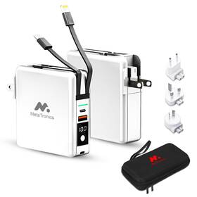 Kp-super6 Metatronics 5in1 Omni Charger Fast Charging Power Bank With Global Adapter Kit Travel C