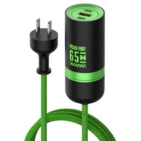 Mfish 610895283978 65w Gan Fast Wall Charger Block With 2 Usb-c And 1 Usb-a Ports 5ft Nylon Exten